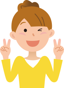 ピースしている女性